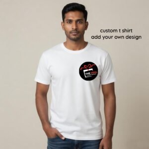 White Customized Half Sleeve Men's  T-Shirt
